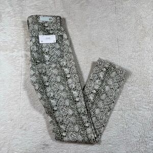 AG Adriano Goldschmied Mari Snake Print High Rise Straight Crop Jeans
